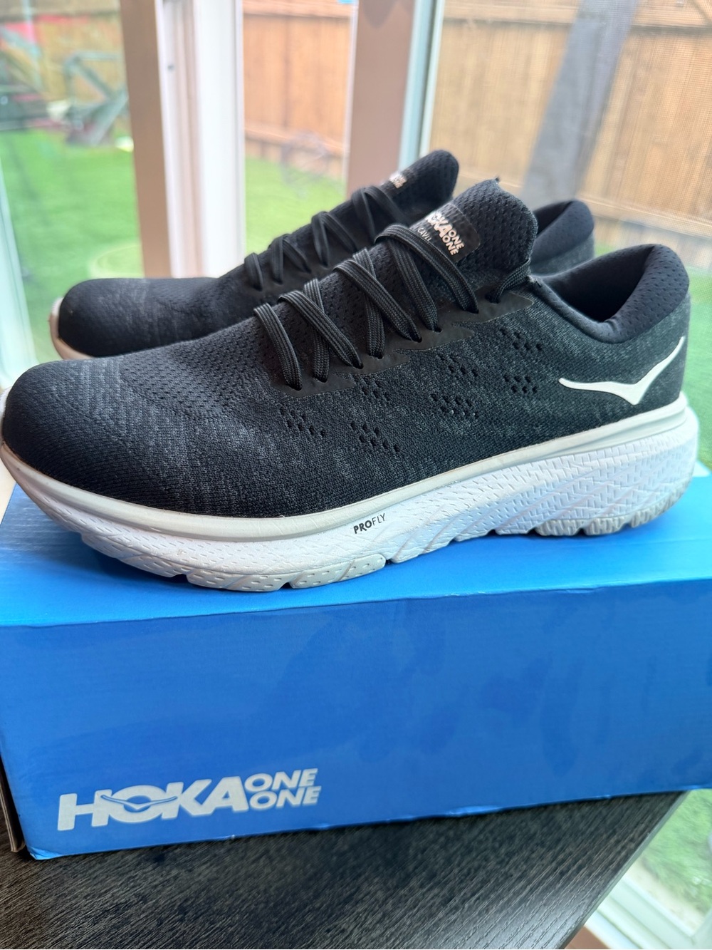 Hoka One Black Shoe Box with White Label